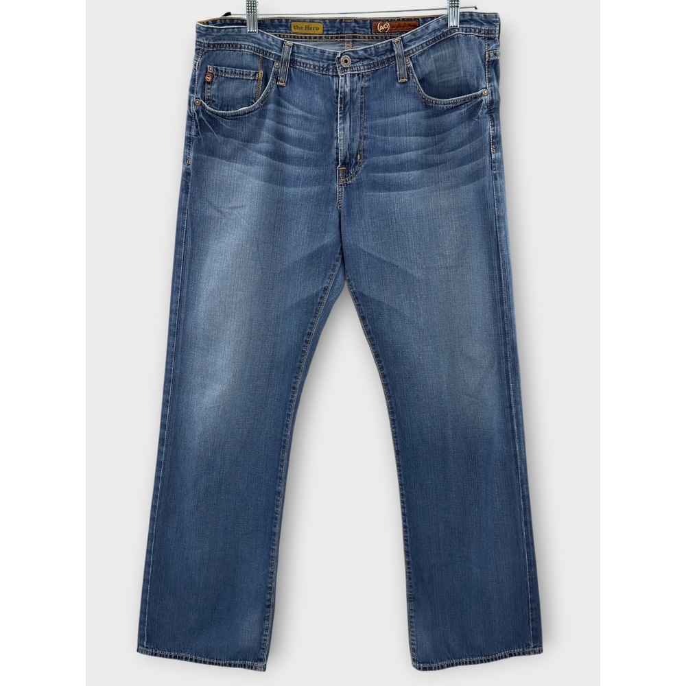AG The Hero Jeans 36x32 Adriano Goldschmied USA Straight Leg Denim Pima Cotton